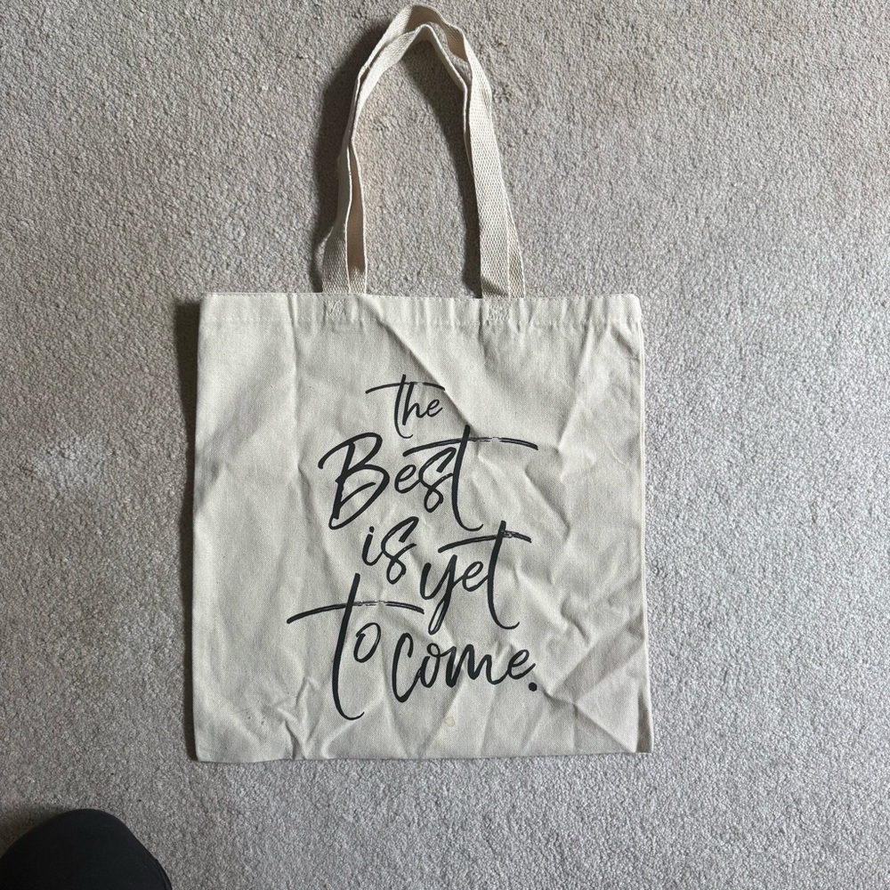 Canvas Tote Bag with Inspirational Quote